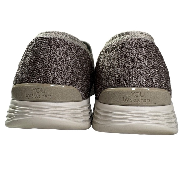 Skechers you define devotion slip on yoga mat Taupe shimmer sneakers womens 7 - Picture 6 of 11